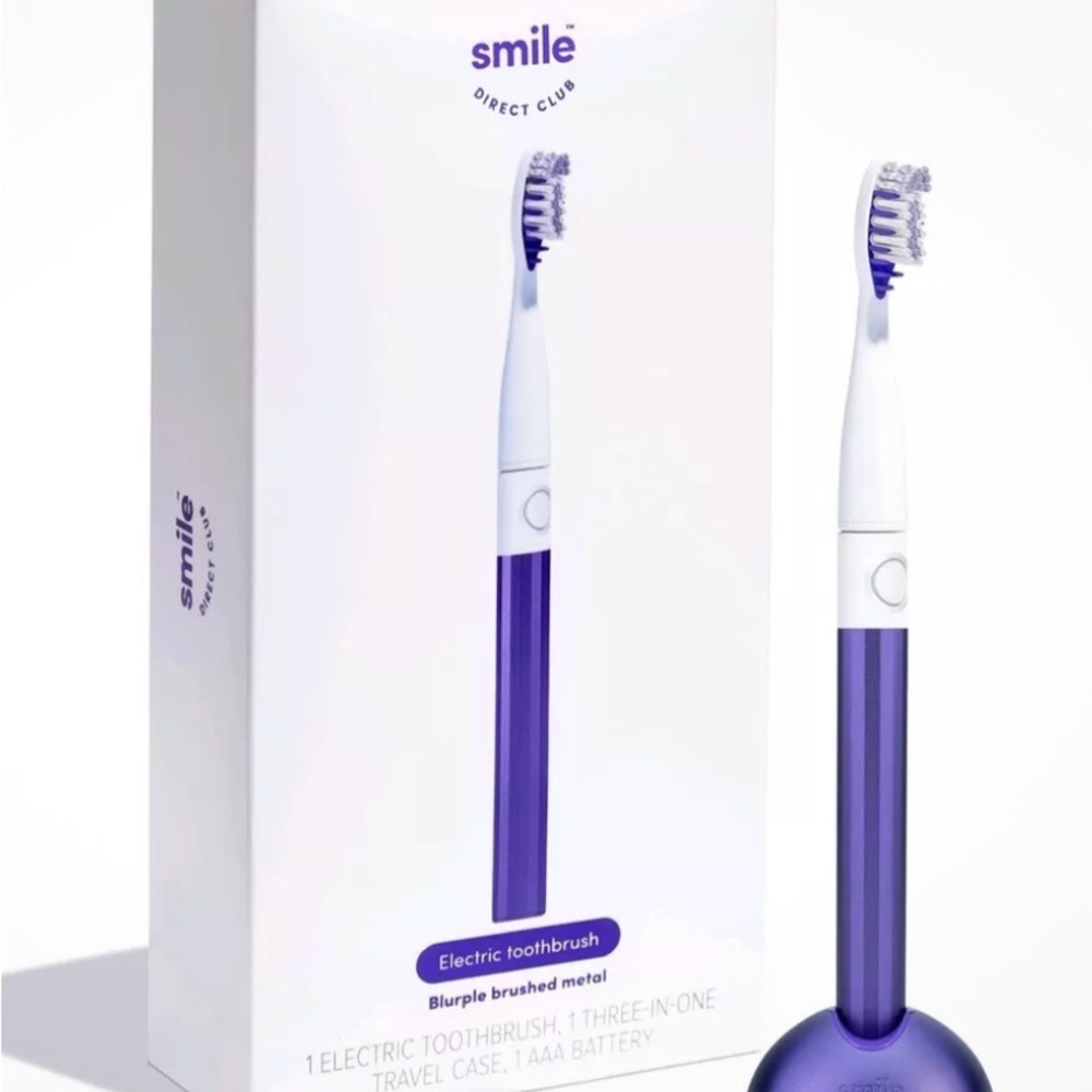 Smile Direct Club Electric Toothbrush Blurple Brushed Metal, Mount & Battery NIB